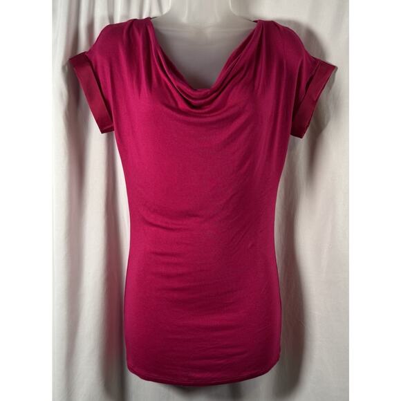 The Limited Cowl Neck Short Sleeves Top Berry XS sophisticated office 88-33 - Picture 4 of 15